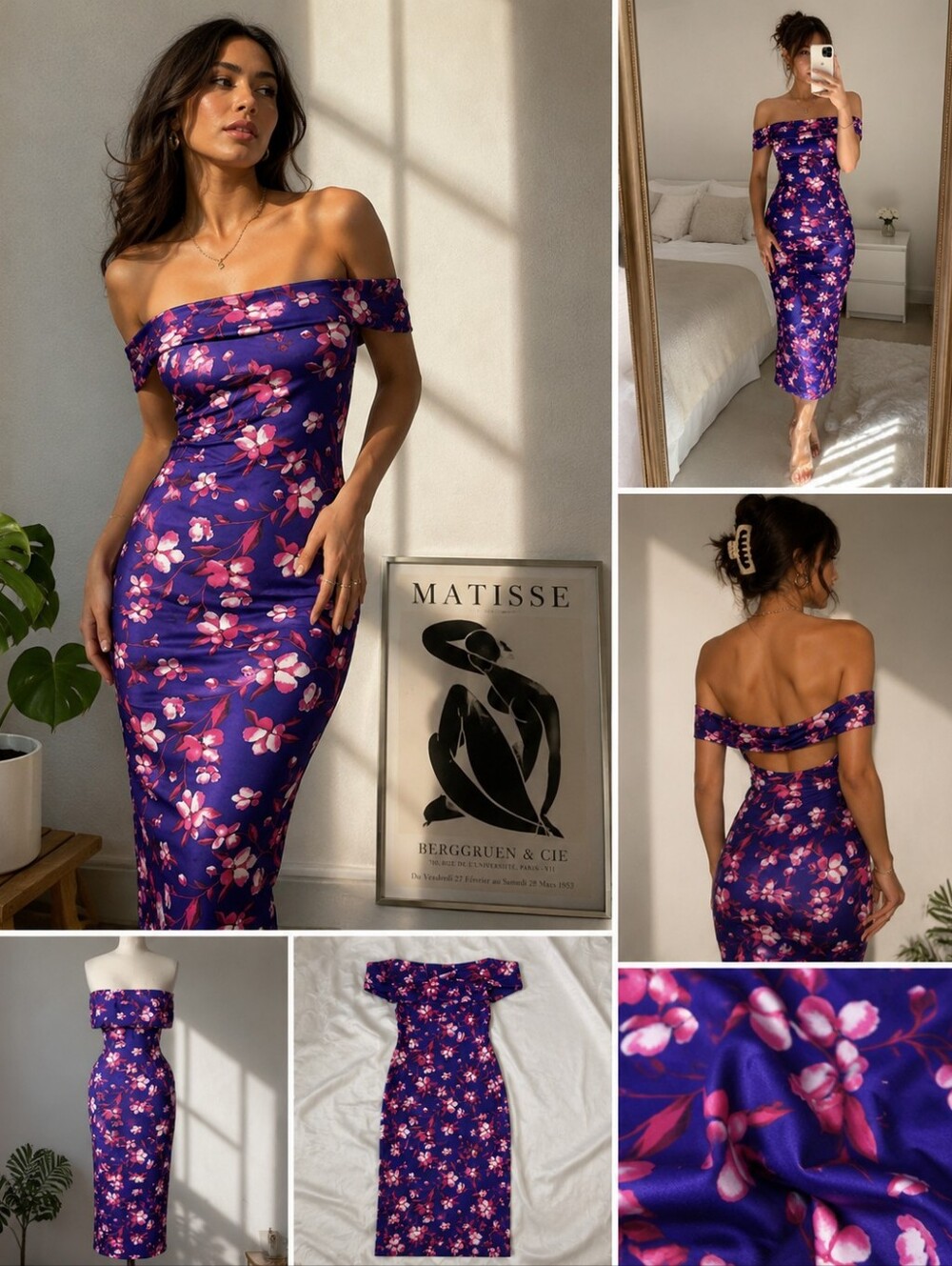 Cherry Blossom Size Small Off Shoulder Bodycon Dress Unbranded